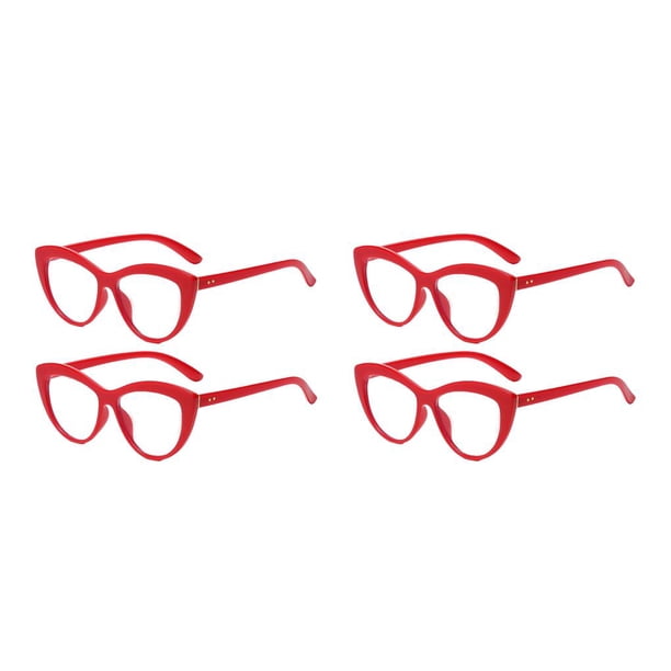 Sonducket 2 uds ojo de gato moda anteojos mujer Vintage gafas filtro de luz gafas curvadas espejo pierna para mujer rojo Rojo 2piezas