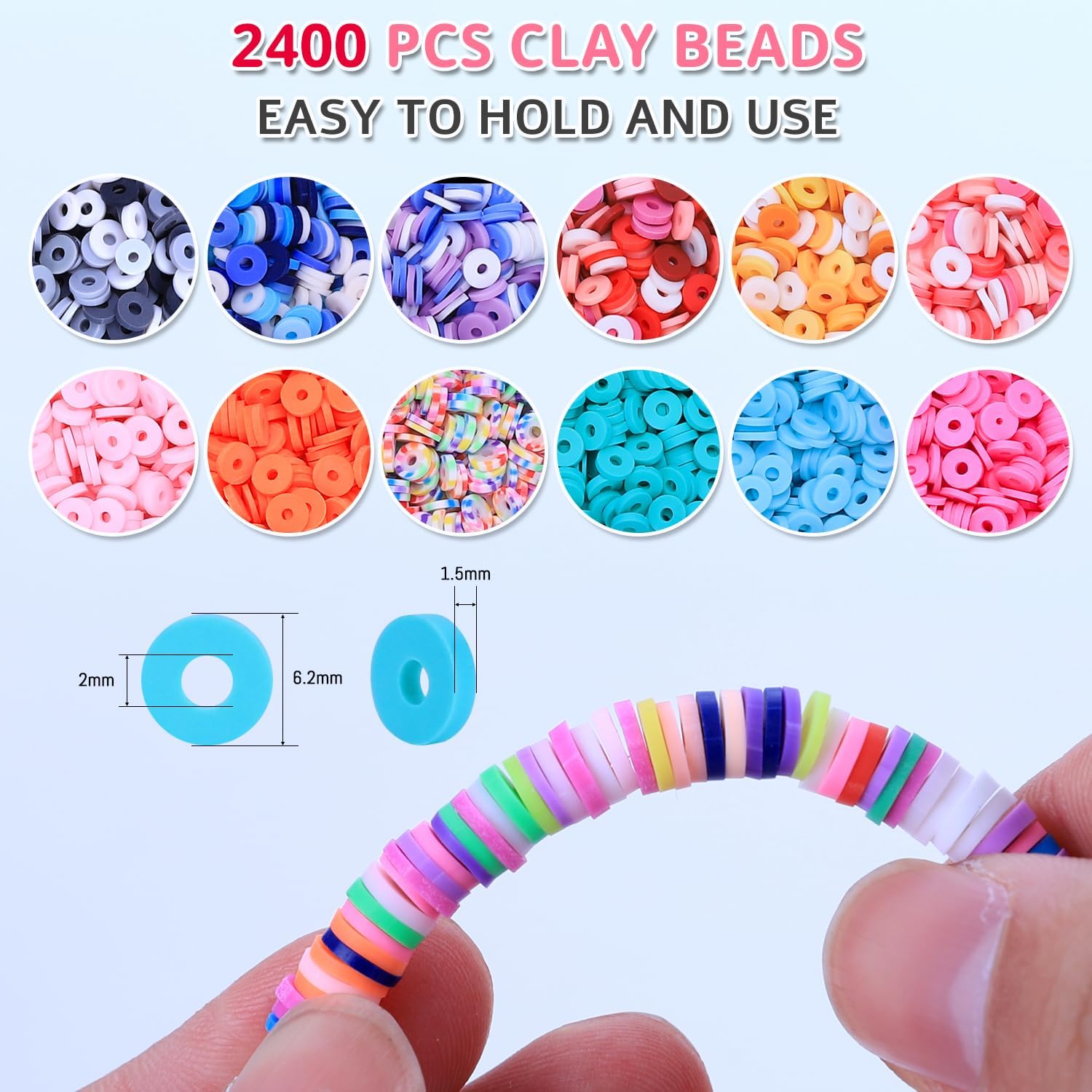 3200 Pcs Unicorn Jewelry Activity Kit,Clay Beads Bracelet Making Kit,Flat College Style Beading for Friendship Jewelry Making,Crystal Time Gem Ring Gifts,DIY Crafts for Teen Girls(Sapphire blue)