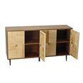 thumbnail image 6 of 4-Door Cabinet With Carved Effect Decoration Doors, Easy Assembly Storage Cabinet With 2-Tier Storage For Bedroom, Living Room, Office, Entryway, 6 of 9