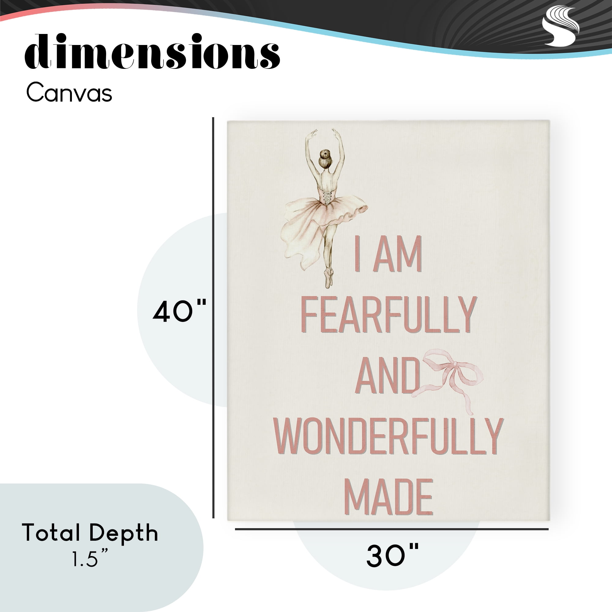 Wonderfully Made Ballerina Canvas Wall Art, design by Kim Allen