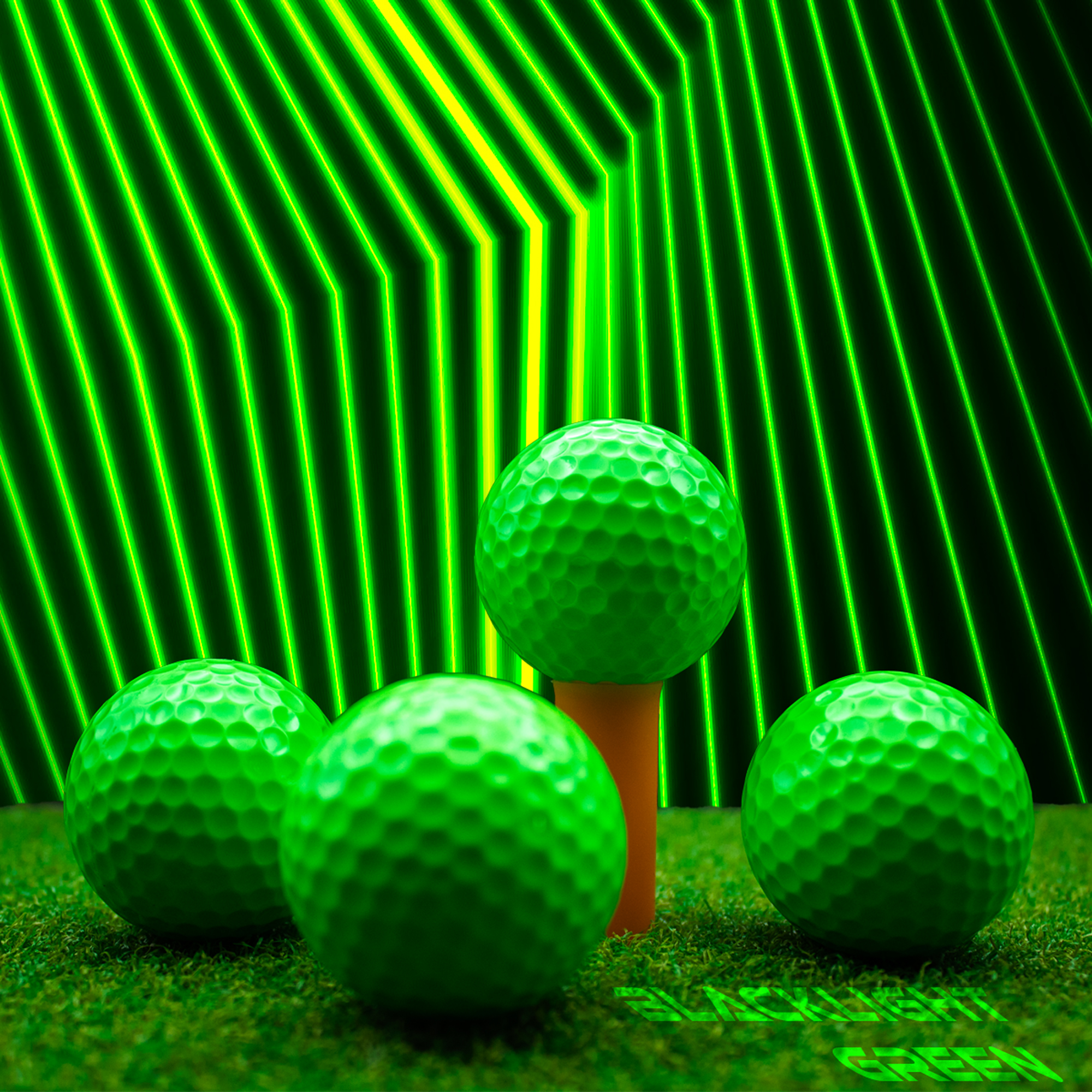 Blacklight Green Golf Balls – 12 Pack – Glow-Ready High-Visibility Balls by GBM Golf