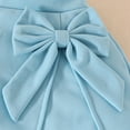 thumbnail image 5 of ZACPNCV Girls Summer 2 Piece Outfit Ribbed Ruffle Cap Sleeve Sleeveless Top and Bow Front Skort Shorts Set Kids Shorts Set Blue 2-3 Years, 5 of 9