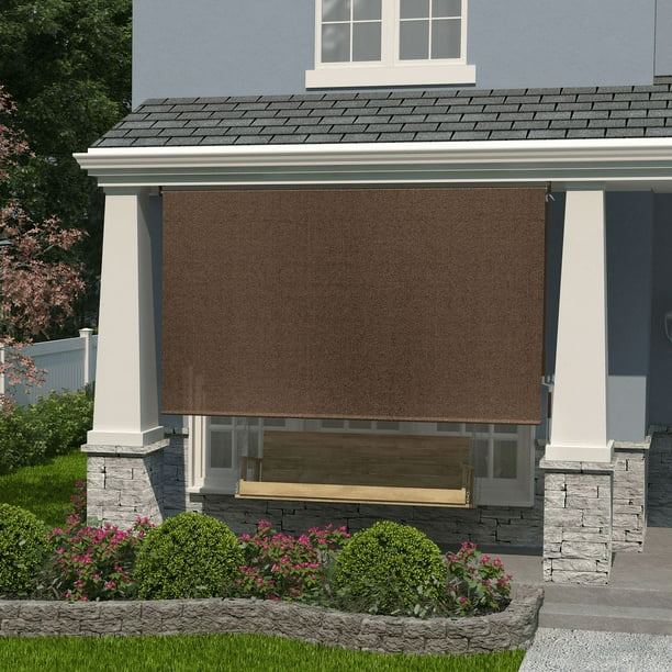 Coolaroo 462178 Outdoor Cordless Exterior Roller Shade, (4' x 8