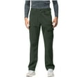 thumbnail image 2 of Fleece Lined Cargo Pants for Men with Multi-Pockets Elastic Waist Trousers Casual Straight Leg Solid Color Thermal Warm Hiking Work Pant, 2 of 8