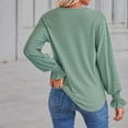 thumbnail image 4 of Ketyyh-chn99 Womens Tops Long Sleeve Casual Loose Basic Tee Tops Fall Green,L, 4 of 5