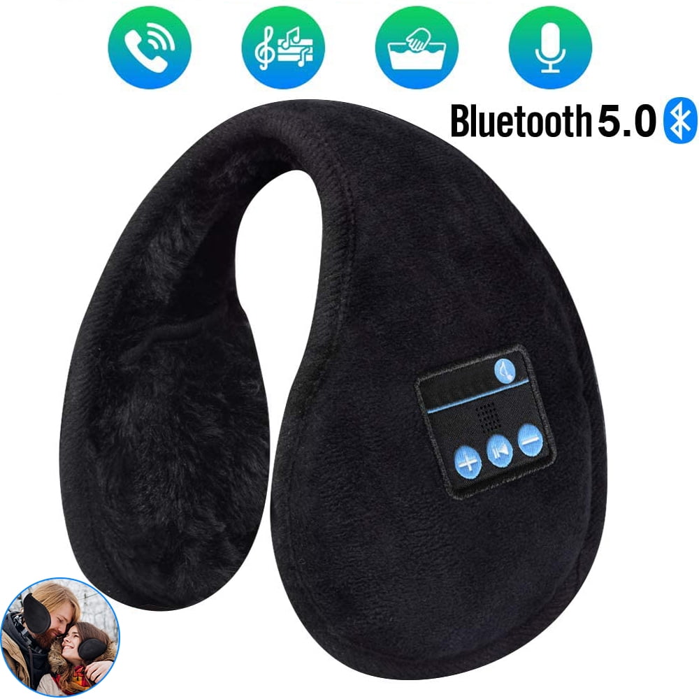 Bluetooth Ear Warmers Ear Muffs for Winter Women Men Kids Built-in HD Speakers and Microphone with Carry Bag for Biking Running Walking Dog Hiking MUSICOZY Foldable Musical Bluetooth Earmuffs 
