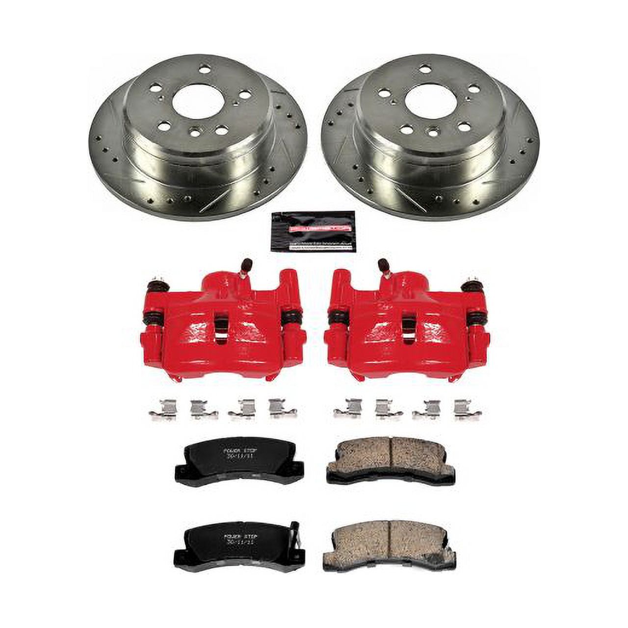 PowerStop Rear Z23 Evolution Sport Brake Pad and Rotor Kit with Red Powder Coated Calipers Fits: LEXUS TOYOTA Select Models KC2565