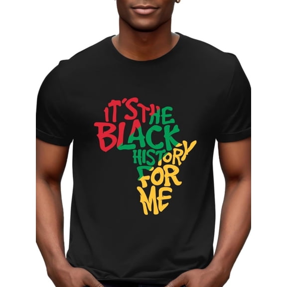 Retro Black History Month T-Shirt African Continent Map Graphic Tee Pan-African Colors Melanin Pride Men's Urban Fashion Top