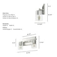 thumbnail image 6 of Hunter - Kerrison 2-light Brushed Nickel, Medium Size Vanity Light, Dimmable, for Bedrooms, Dining, Living Rooms - 48027, 6 of 7