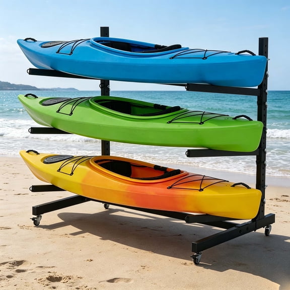 Gaderth Outdoor Freestanding Kayak Rack, Heavy Duty Kayak Stand For Kayaks, Canoe, Surfboard, Paddle Board Storage Kayak Rack For Garage