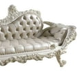 thumbnail image 2 of Bench with Leatherette Upholstery and Button Tufting, Antique White, 2 of 5