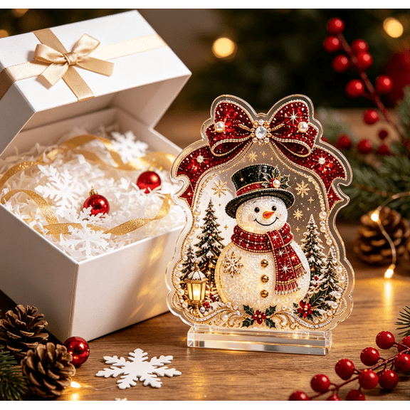 Diy Christmas Diamond Painting Kit, Christmas Decorations,Snowman Pearl Bead Painting With Display Frame, Easy 5D Gem Mosaic Art, Ideal Xmas Home Wall Decoration For New Crafters (Snowman Noel)