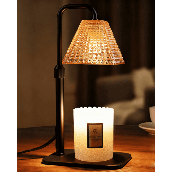 Candle Warmer Lamp with Timer Dimmer，Adjustable Electric Candles Warmers Glass Lamp for Jar Candles
