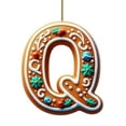 thumbnail image 2 of Sulaicai 26 Gingerbread Alphabet Letter Ornaments, Christmas A to Z Letters - Xmas Tree Hanging Ornaments for Christmas Tree Holiday Party Decorations (Q), 2 of 6