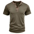 thumbnail image 3 of Men's Slim Fit Short Sleeve Vintage Henley Shirts Casual Basic Tops Summer Button Sports T-Shirts, 3 of 10