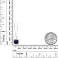 thumbnail image 2 of Gem Stone King 925 Sterling Silver Blue Sapphire Pendant Necklace for Women (2.99 Cttw, Cushion 8MM, with 18 inch Chain), 2 of 4