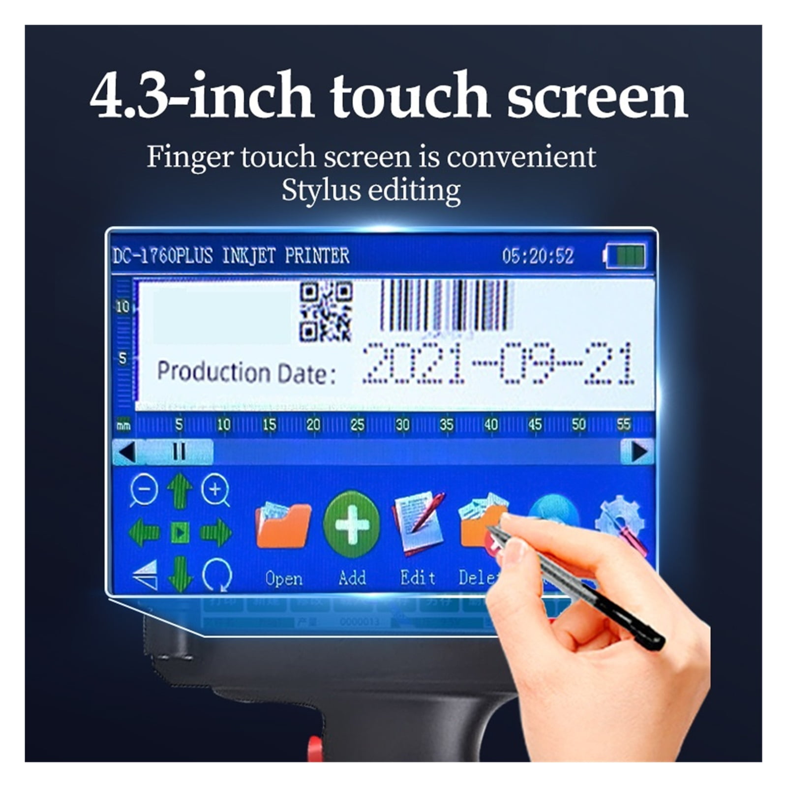 12.7mm Handheld Inkjet Printer, Portable Label Lot QR Code Packaging Bag Plastic Bottle Printer, Fast Drying Ink ,Multifunction Inkjet Printer