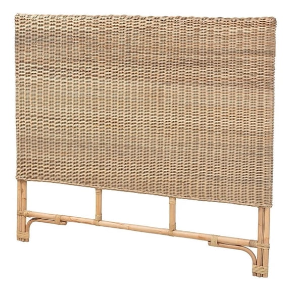 Baxton Studio Cantara Modern Bohemian Natural Rattan Queen Size Standalone Headboard