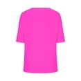 thumbnail image 6 of Dezsed Womens Tops Summer 2025 Casual Shirts Fashion Loose Cute T Shirt 1/2 Sleeve Tops Solid Basic Blouses Pink XXL, 6 of 6