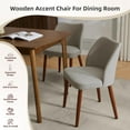 thumbnail image 5 of Accreate Linen Dining Chair Set of 2 Upholstered Fabric Dining Chair with Wood Legs, Wing Backrest, Wooden Kitchen Chairs with Thick Cushions, Leveling Feet for Dining Room, Living Room, 5 of 7
