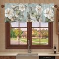 thumbnail image 4 of Kitchen Curtains Valances, White Flower Vintage Floral Leaves Short Rod Pocket Valances for Windows for Bedroom, Bathroom, 1 Panel, 54" W x 18" L, 4 of 6