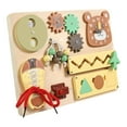 thumbnail image 3 of Tablero de actividades para niños, juguete sensorial de madera, juguete educativo para preescolares, bebés, vacaciones, niños pequeños, niñas., 3 of 9