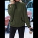 thumbnail image 5 of Sudadera Informal de con Cremallera de un Cuarto para Mujer, Larga, Ligera, Suave y Afelpada, con Bolsillos. Verde XL, 5 of 9