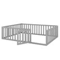 thumbnail image 5 of Harper & Bright Designs Montessori Floor Bed, Queen Size Floor Bed with Fence and Door, Floor Bed Frame with Guardrails for Boys Girls, Gray, 5 of 8