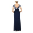 thumbnail image 2 of BETSY & ADAM Womens Navy Short Sleeve Full-Length Sheath Evening Dress Size: 6, 2 of 3