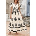 thumbnail image 4 of Vestido largo PRETTYGARDEN para mujer, verano 2025, cuello en V, estampado floral, 4 of 9