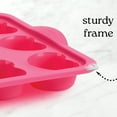 thumbnail image 4 of Trudeau Pink Geo Heart Muffin Pan and Trudeau Red Rose Muffin Pan, Sturdy Structured Silicone, 9 Count Mold, 2 Pack, 4 of 12