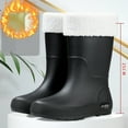 thumbnail image 5 of KEGIRLOM Women's Removable Lined Waterproof Comfortable Height-Increasing Heeled Mid-Calf Rain Boots Shoes For Fall And Winter. Black Size 8.5, 5 of 7