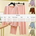 thumbnail image 3 of Vetsdori Fleece Pajamas Sets for Women Long Sleeve Nightwear Casual,2 Pieces Homewear Sleepwear Trendy Pants Womens Pajamas Soft, 3 of 6