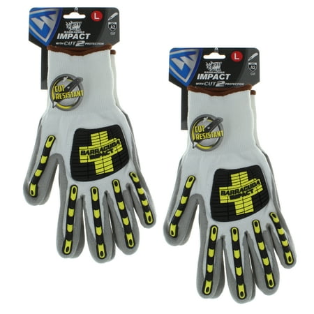 Lot of 2 Barracuda Impact With Cut 2 Protection Cut Resistant Work Gloves