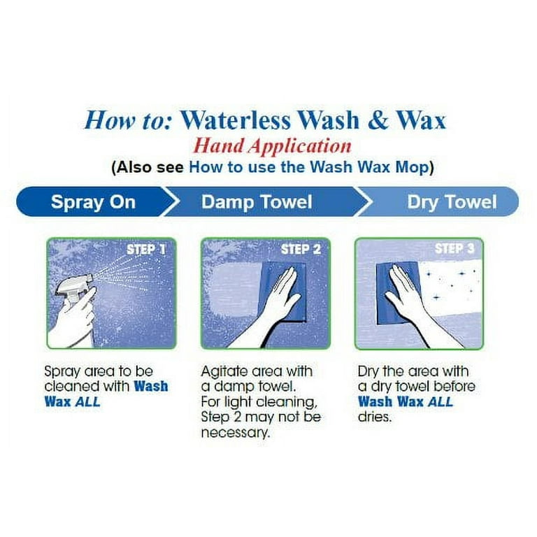 Wash Wax All Waterless Mop with Fiberglass Pole