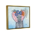 thumbnail image 3 of Stupell Industries Baby Elephant & Mouse Decorated Flower Blossoms Collage Painting Metallic Gold Floating Framed Canvas Print Wall Art, Design by Lisa Morales, 3 of 5