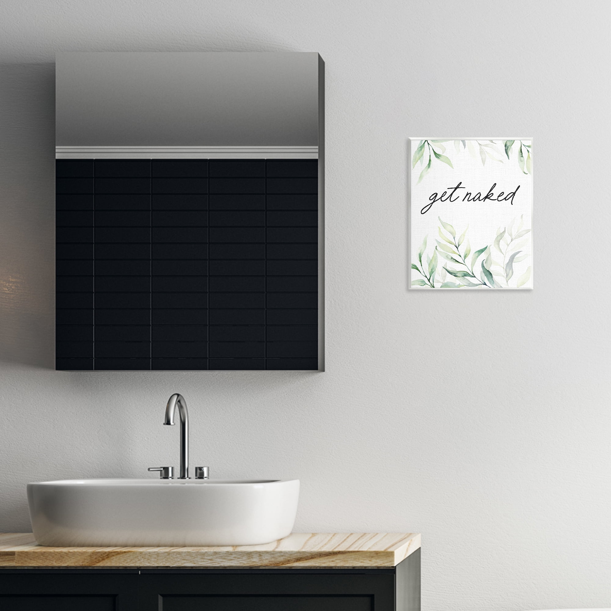 Get Naked Bathroom Herbs Wall Plaque Art, design by Lettered and Lined
