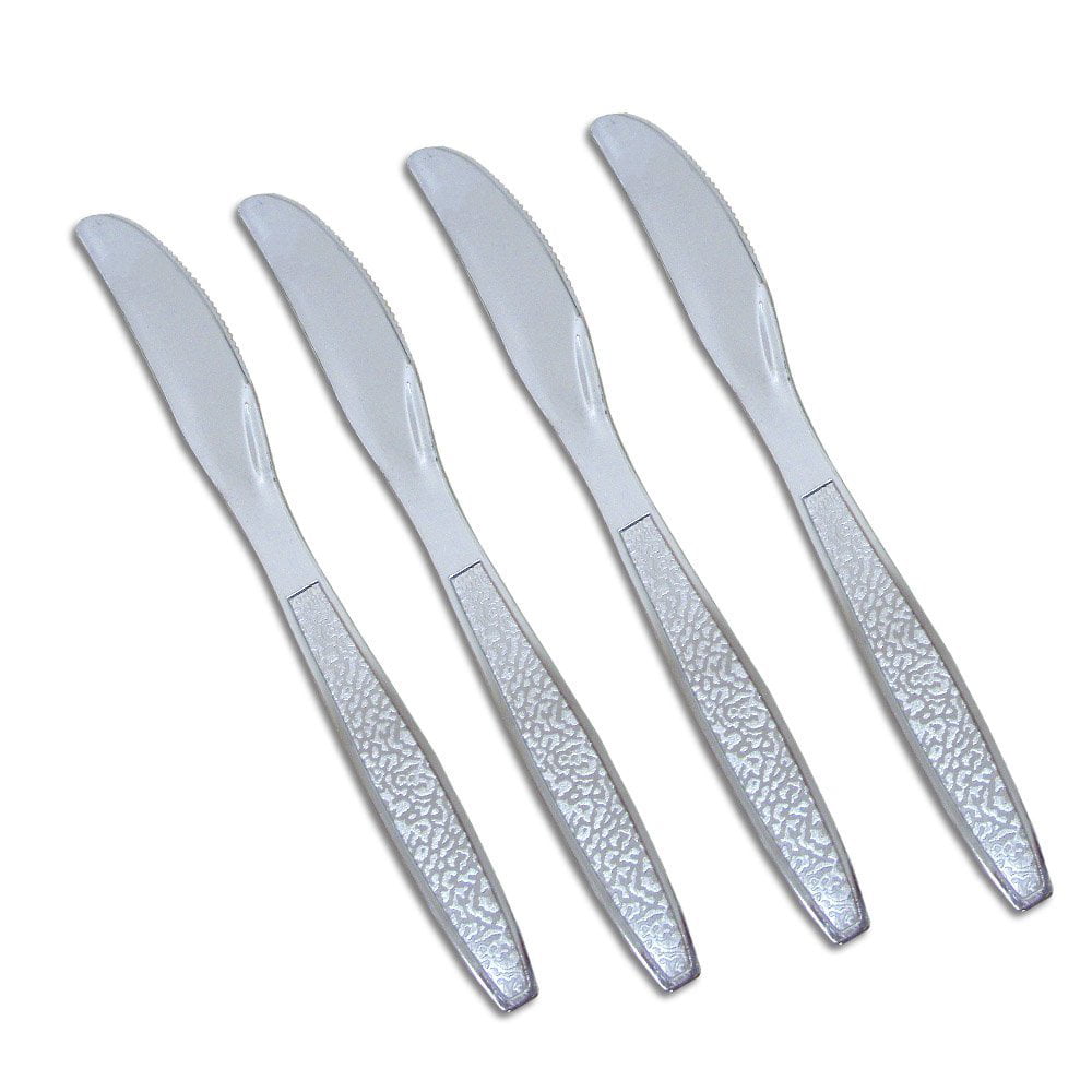 100 Silver Plastic Forks Elegant and Disposable Shiny Silver Flatware Includes 100 Silver Hammered Design Forks Packaged In A Neat Box.