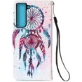 thumbnail image 3 of Compatible with Samsung Galaxy S23 Plus Wallet Case Leather with Card Holder Stand 3D Cute Painted Effect Design Flip Full Protection Phone Case for Samsung Galaxy S23 Plus Color Chimes YB, 3 of 9