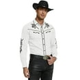 thumbnail image 4 of COOFANDY Mens Western Cowboy Shirt Embroidered Denim Long Sleeve Casual Button Down Shirt, 4 of 6