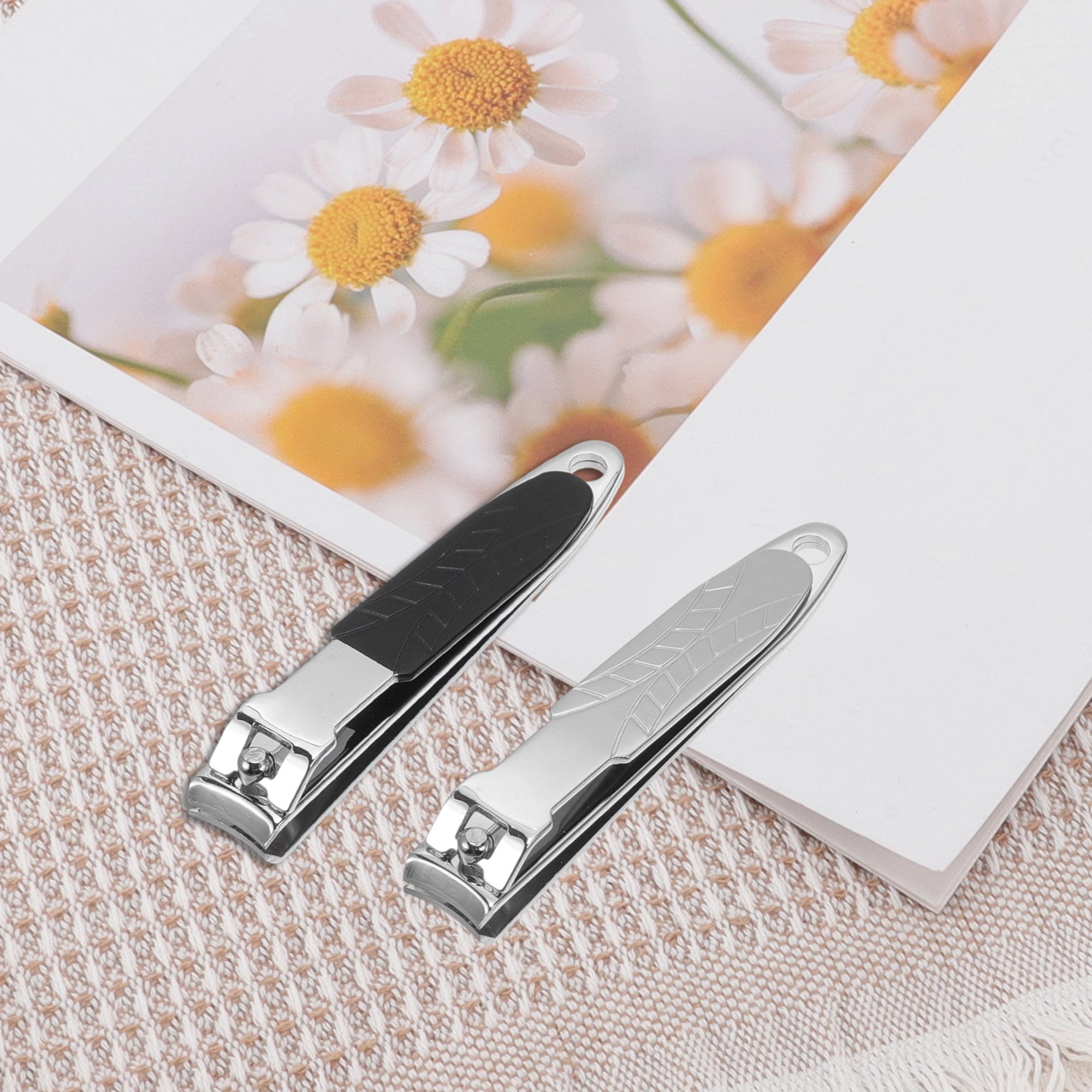 Unique Bargains 9pcs Net Pattern Carbon Steel Nail Clippers Set Black