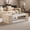 White + Natural, variant on Hironpal 47" Modern Coffee Table with Glass Top, 2-Tier Rectangular Center Table with Storage for Living Room,White