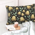thumbnail image 4 of Goofa Octopuses And Leaves Print Plush Throw Pillow Case, Soft Velvet with Hidden Zipper, Decorative Cushion Cover for Sofa, Bed, Car, and Home Décor-20"x30", 4 of 6