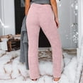 thumbnail image 4 of Sweatpants Women Casual Sweatpants Elastic High Waist Solid Color Fleece Thermal Full Length Winter Lounge Pants Warm Polyester Fabric M Work Pants Women, 4 of 7