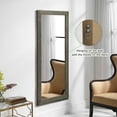 thumbnail image 7 of Over The Door Mirror Full Length, 44"x18" Door Mirror Full Length with Wood Frame, Full Length Mirror Over The Door with 2 Hangers Removeble, Hanging Mirror for Door or Wall Mounted Mirror, 7 of 7