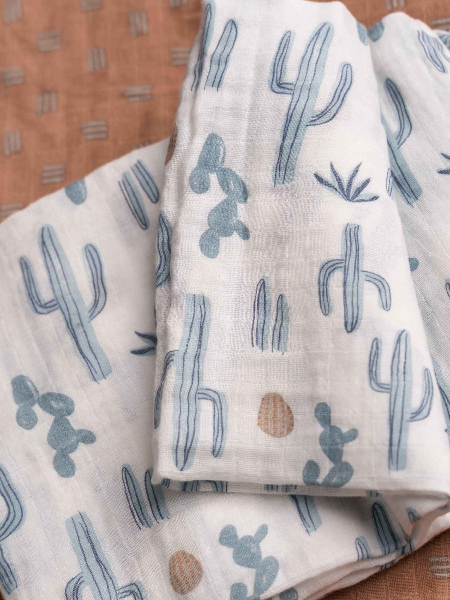 Modern Moments by Gerber Gender Neutral Ultra Soft Swaddle Blankets, 2-Pack, Cactus and Clay