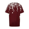 thumbnail image 3 of Blouses pour Femmes, Mode Décontractée Col en V Uni Grande Taille Manches Courtes Haut Blouse T-shirt, 3 of 4