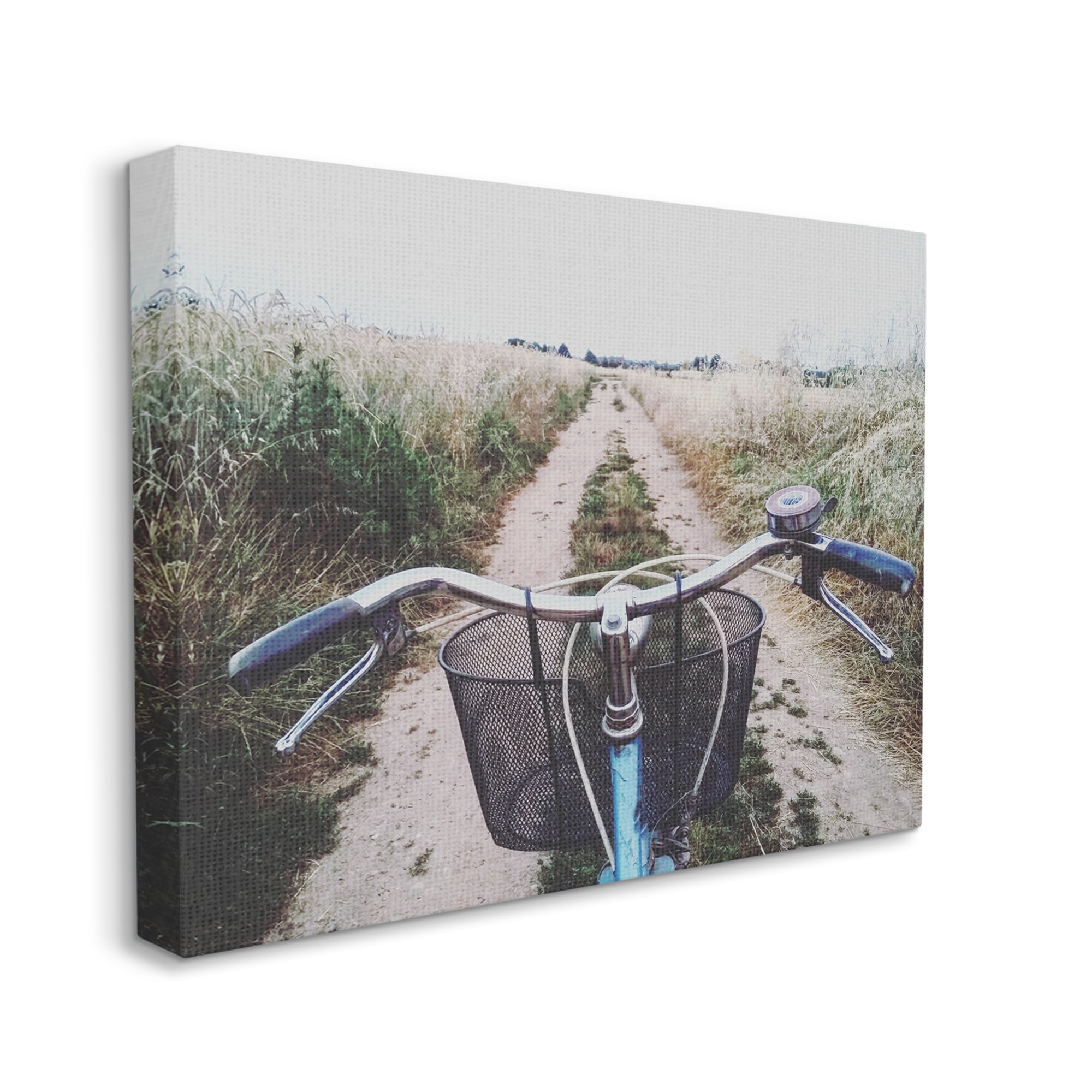 Stupell Industries Bicycle on Rural Path Nature Photography Gallery Wrapped Canvas Print Wall Art, 48 x 36
