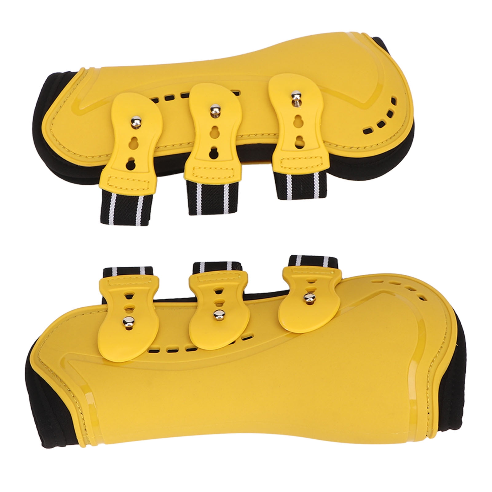 YAHHU 2Pcs Horse Tendon Boots Open Front Adjustable Breathable Equine Front Leg Guard for Training Jumping Riding Equestrian Care Yellow Large Size 9.84 inches / 25 cm Impact Protection