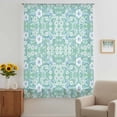 thumbnail image 3 of Light Green Blue Floral Sheer Curtains 108 Inches Extra Long, Vintage Pastoral Botanical Light Filering Curtains, Privacy Drapes Simi Floor to Veiling Curtain for Living Room Bedroom Window Treatment, 3 of 9